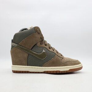 Nike Dunk Sky Hi Hidden Wedge Women's 7.5 Olive Green Suede Sneakers 579763-300